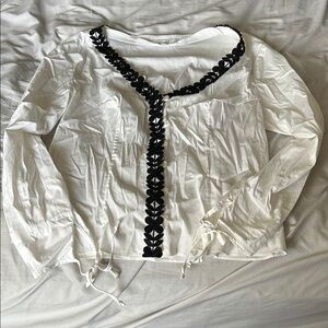 Milly Elegant White and Black Women's Top‎